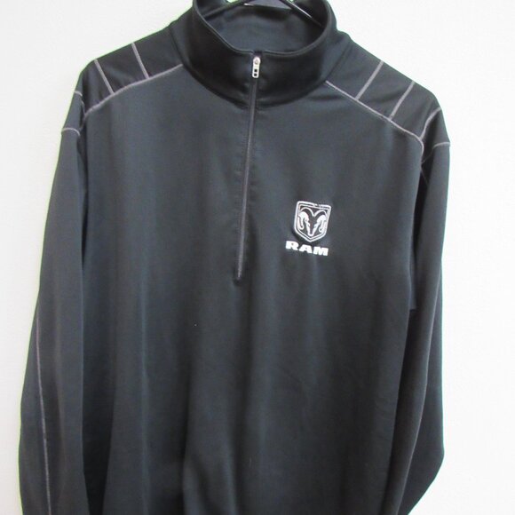 Nike Golf Dri-Fit Blacl Long Sleeve 1/4 Zip Pullover Ram trucks Large - Picture 1 of 4